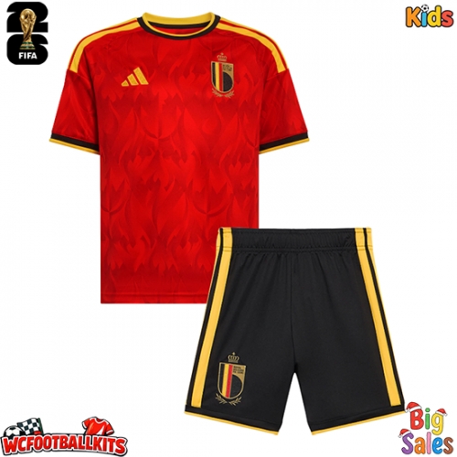 Belgium Dodi Lukebakio #14 Replica Home Stadium Kit for Kids World Cup 2026 Short Sleeve (+ pants)
